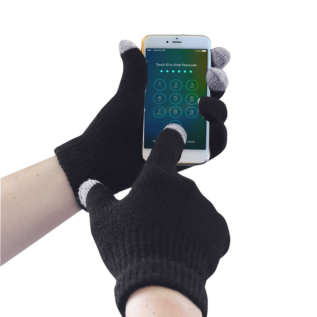 Portwest Touchscreen Knit Glove - Black - GL16BKR