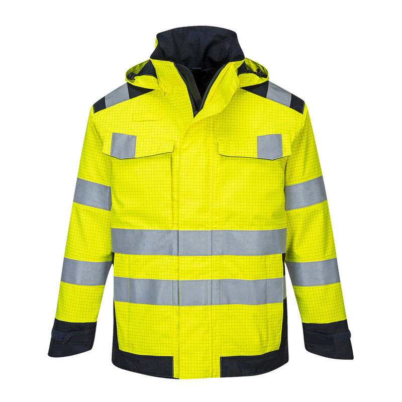 Portwest Modaflame Rain+ Hi-Vis Multi-Norm Contrast FR Jacket - MV70