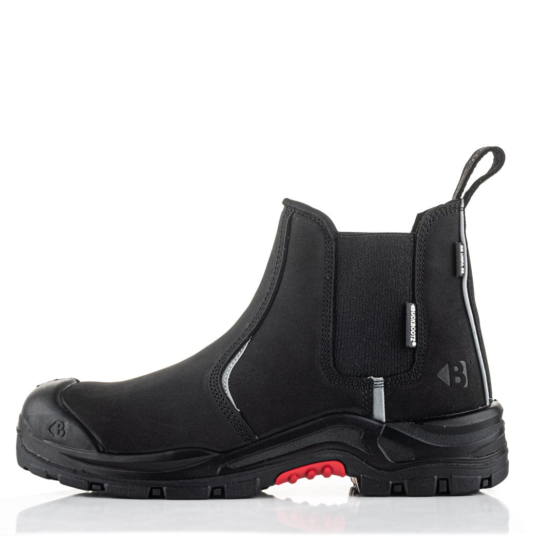 Buckbootz NKZ101 Black safety boots – side view