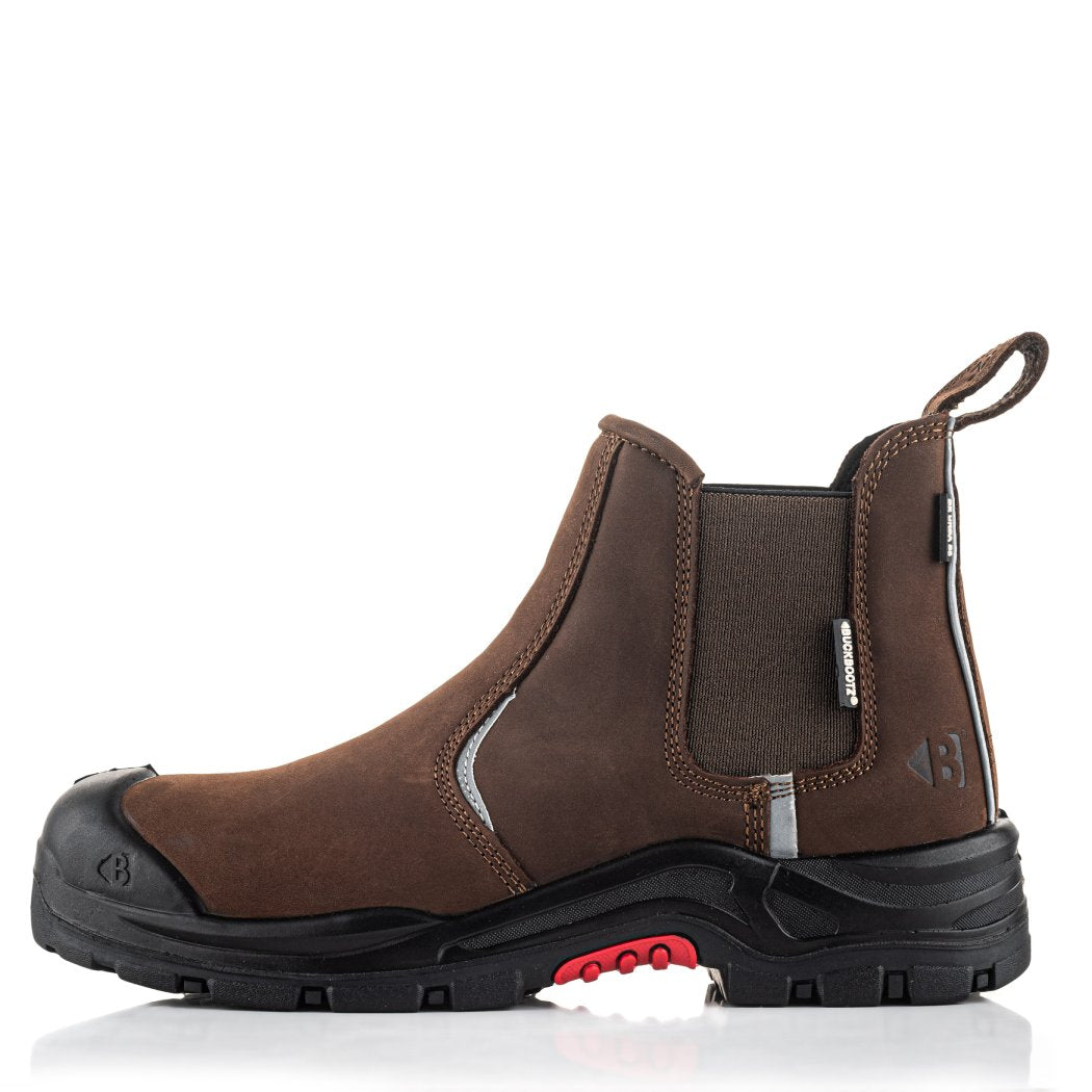Buckbootz NKZ101 Brown safety boots – side view