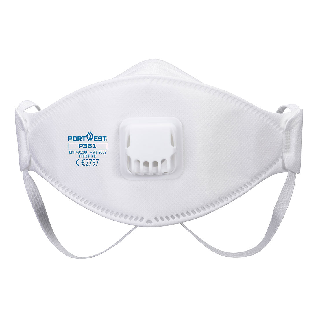 Portwest Trifold Valved Dolomite FFP3 Respirator (Pk10) - White - P361WHR