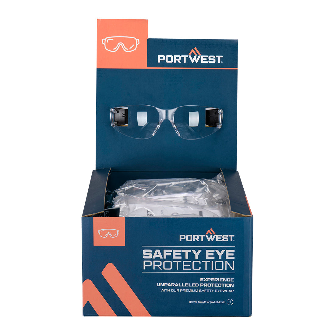 Portwest Retail-Ready PW32 Glasses Pk12 - PM32 - Clear
