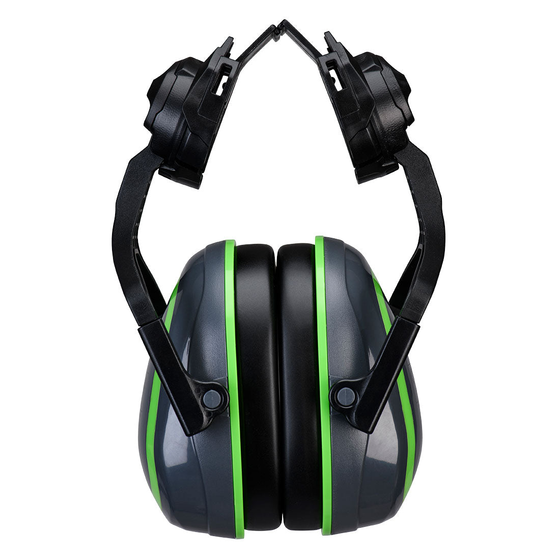 Portwest HV Extreme Ear Defenders Low Clip-On Metal Free - Grey/Green - PW03GGN