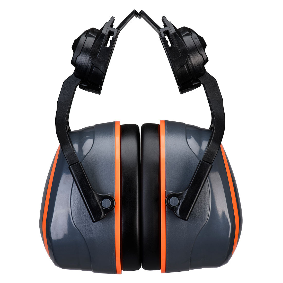 Portwest HV Extreme Ear Defenders High Clip-On Metal Free - Grey/Orange - PW05GOR