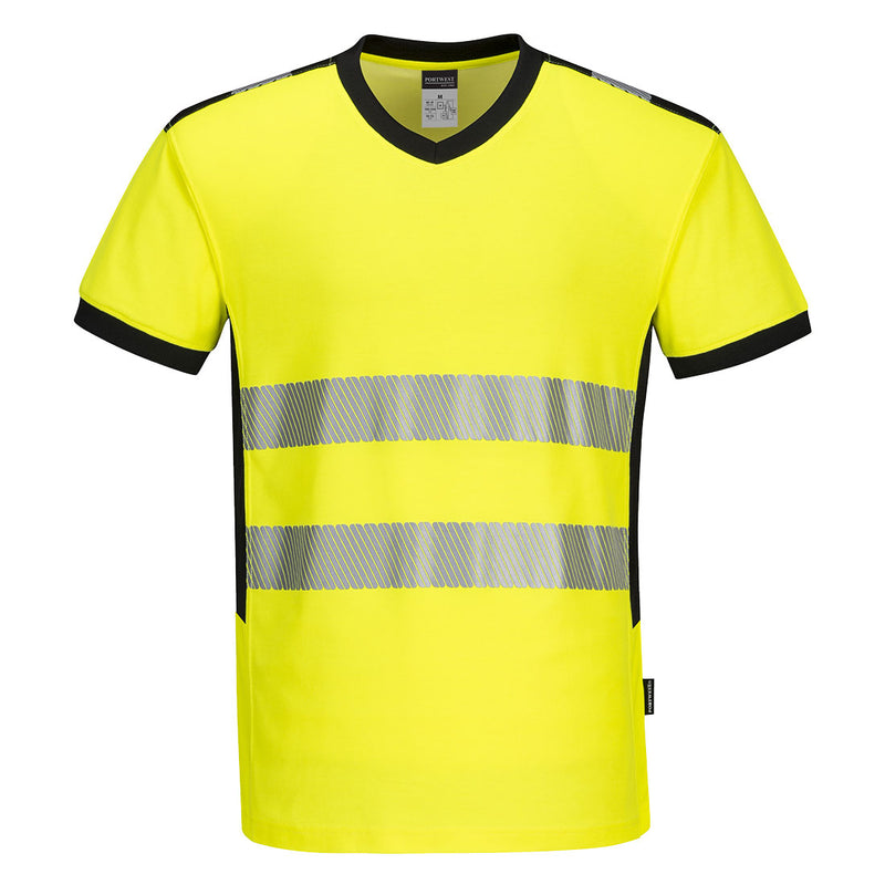 Portwest PW3 Hi-Vis V-Neck Mesh Insert T-Shirt S/S - PW310