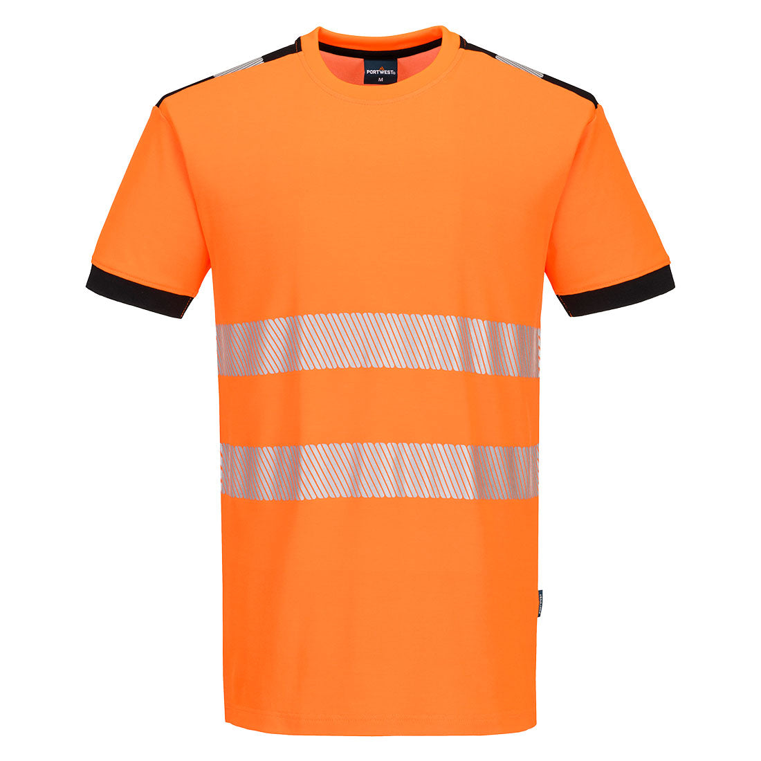 Portwest PW3 Hi-Vis Cotton Comfort T-Shirt S/S - PW318 - Orange/Black / 4XL