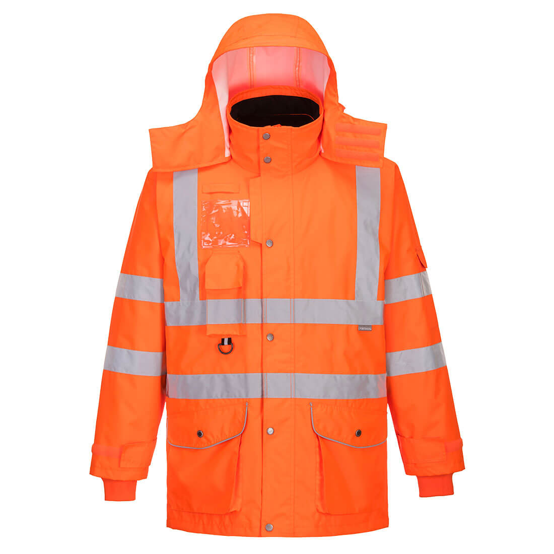 Portwest Hi-Vis Breathable 7-in-1 Traffic Jacket - Orange - RT27ORR