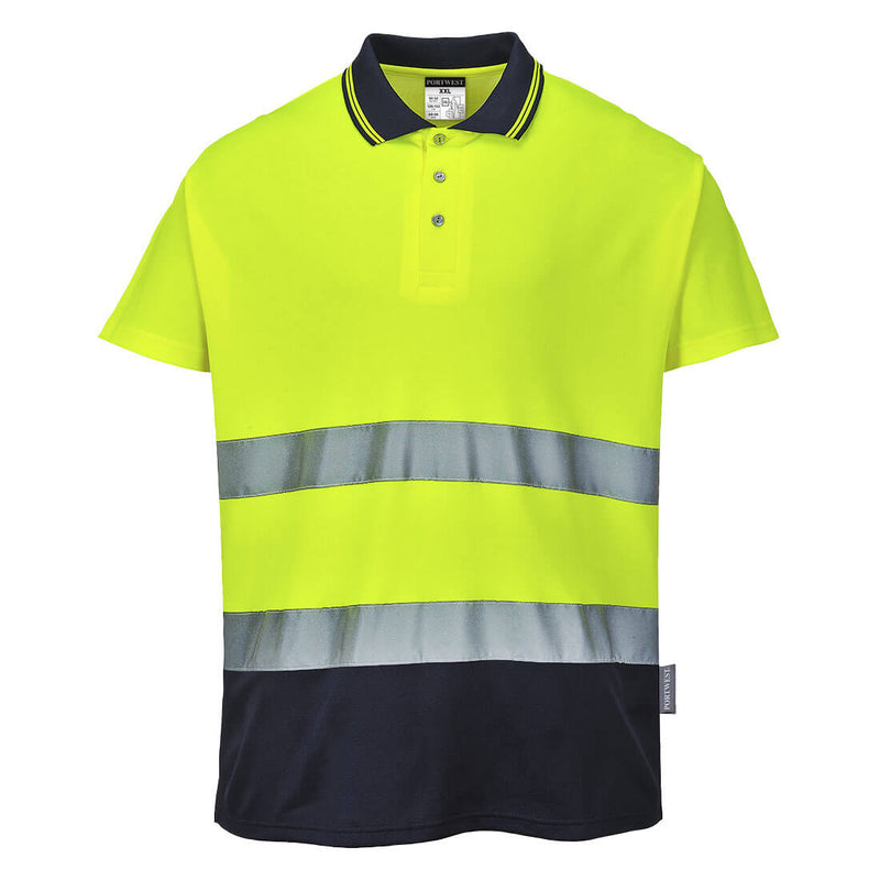 Portwest Hi-Vis Cotton Comfort Contrast Polo Shirt S/S - S174