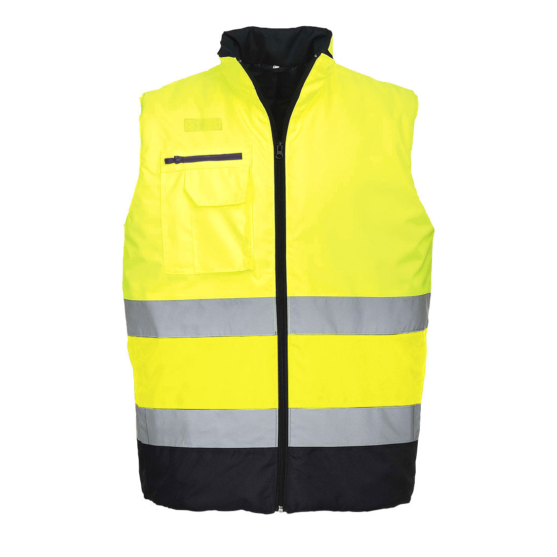 Portwest Hi-Vis Contrast Bodywarmer - Yellow/Navy - S267YNR