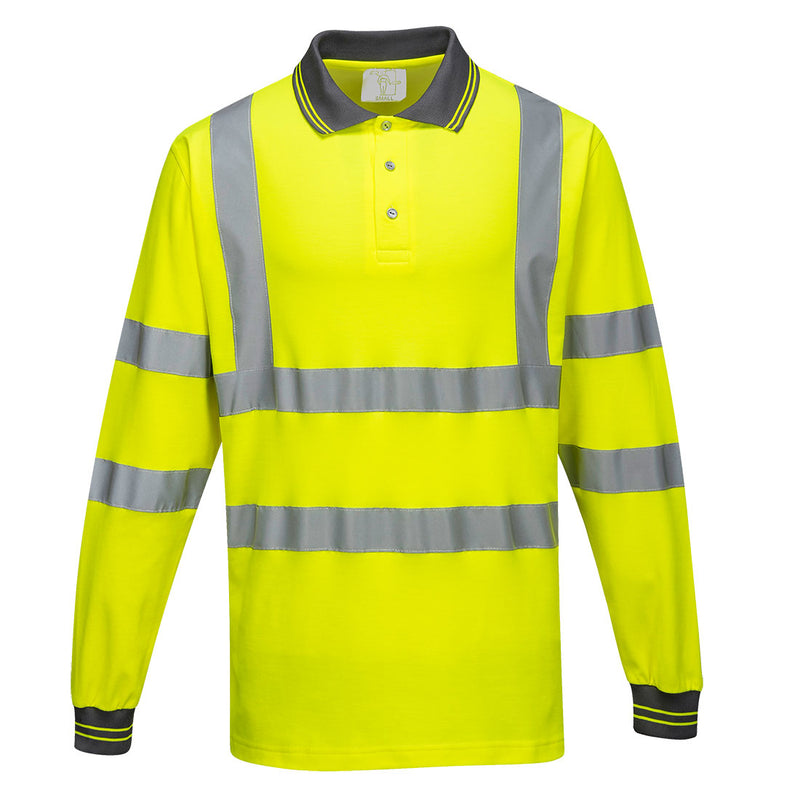 Portwest Hi-Vis Cotton Comfort Polo Shirt L/S - S271
