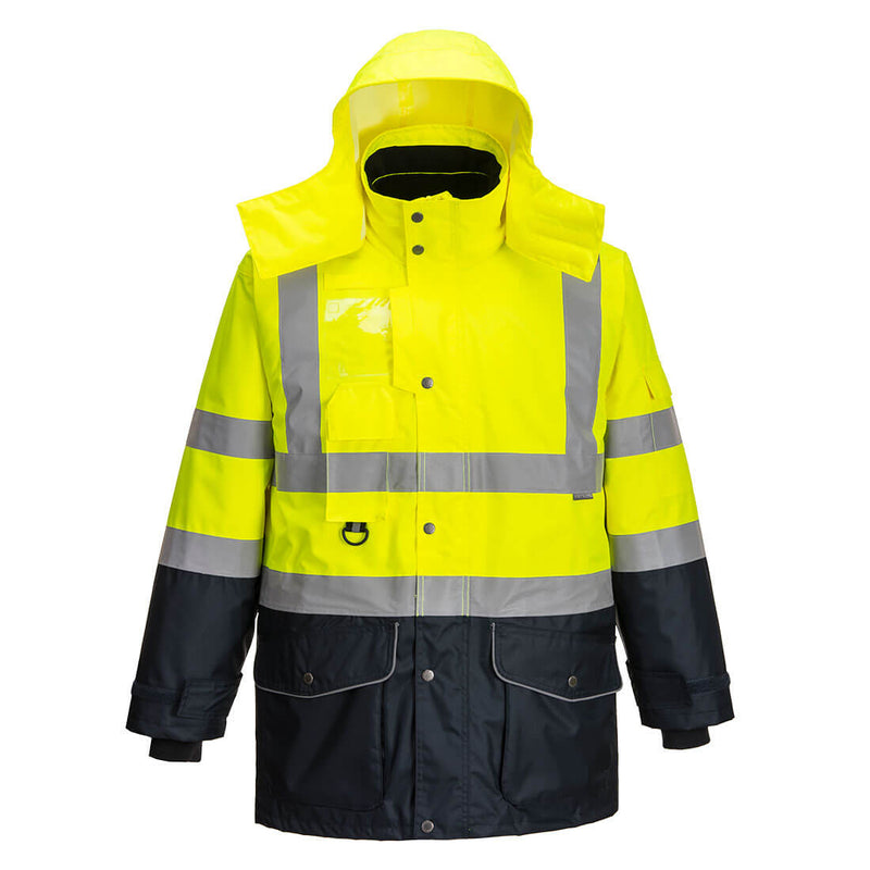 Portwest Hi-Vis Breathable 7-in-1 Contrast Traffic Jacket - S426