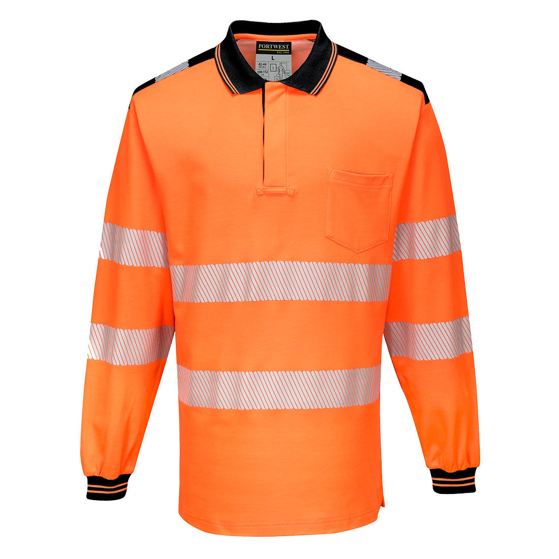 Portwest PW3 Hi-Vis Cotton Comfort Polo Shirt L/S - T184