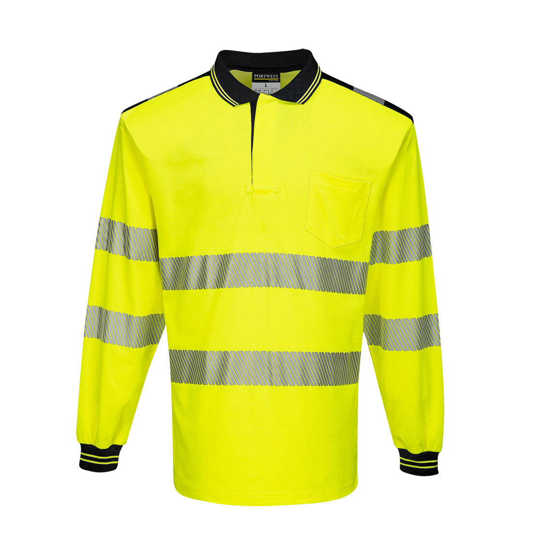 Portwest PW3 Hi-Vis Cotton Comfort Polo Shirt L/S - T184