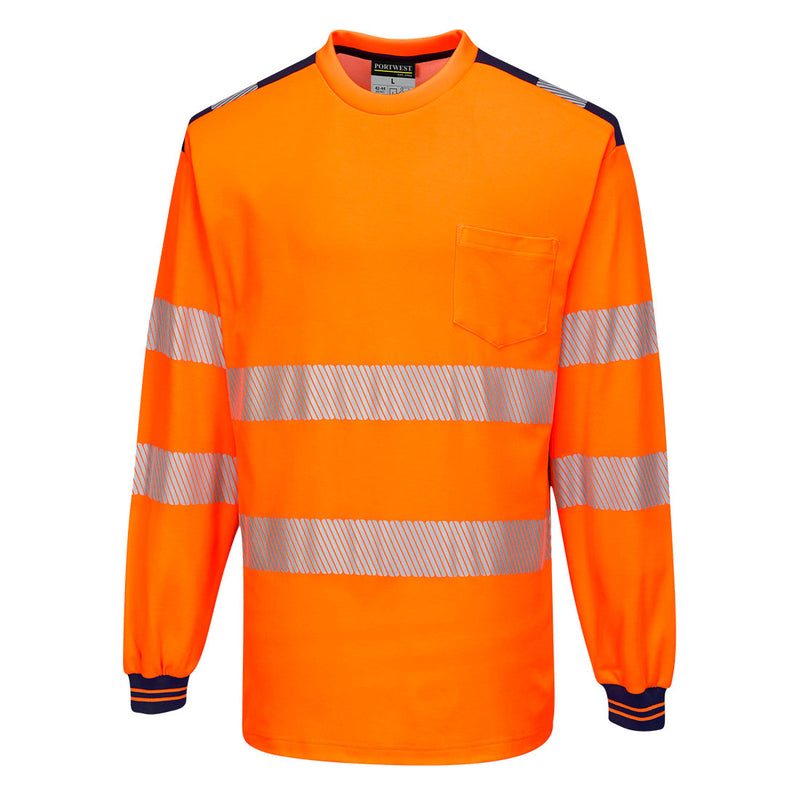 Portwest PW3 Hi-Vis Cotton Comfort T-Shirt L/S - T185