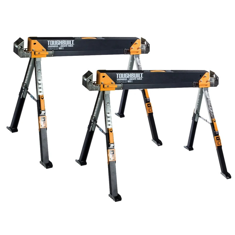 ToughBuilt TOU-C700/2 Sawhorse Twin Pack - Durable Adjustable Jobsite Table