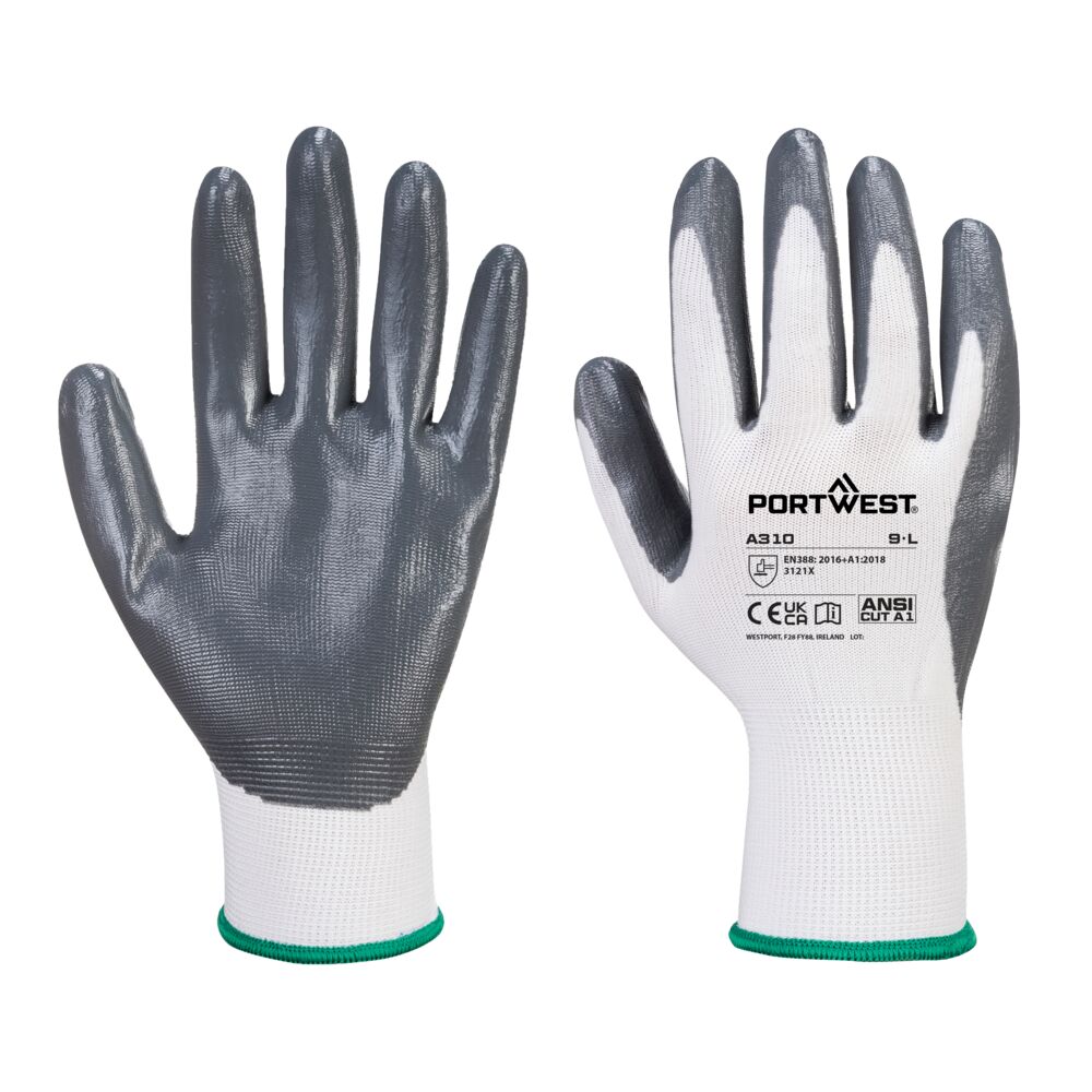 Portwest Vending Flexo Grip Glove (288 Pairs) - White/Grey - VB310W7R