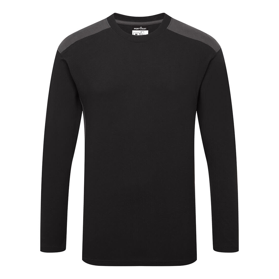 Portwest Two-Tone T-Shirt L/S - Black/Grey - W1664BYR