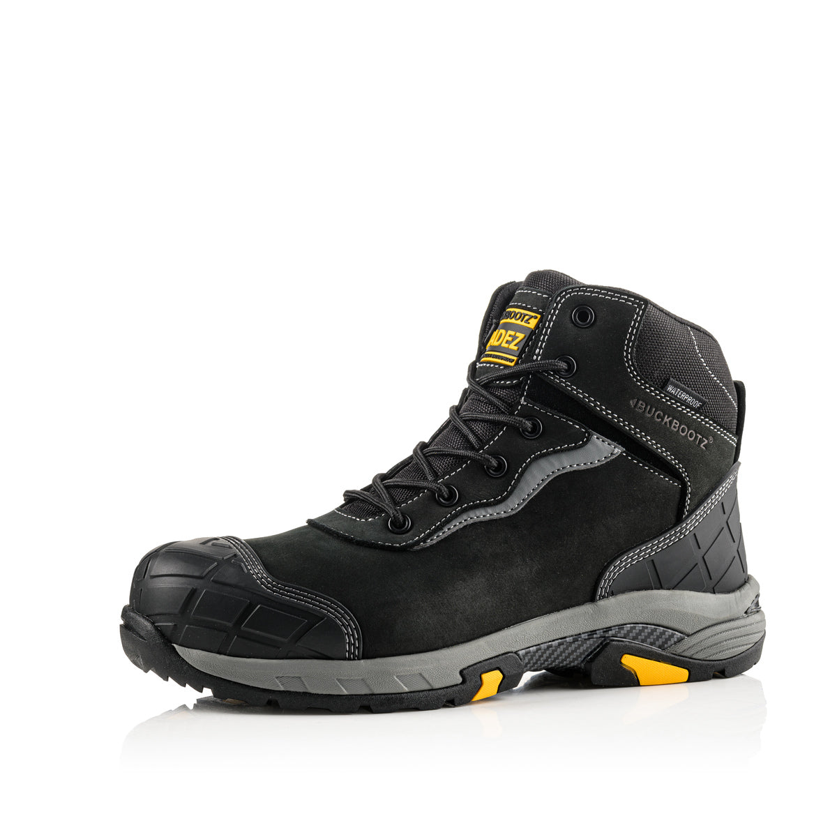 Buckbootz BLITZ Black safety boots – side view