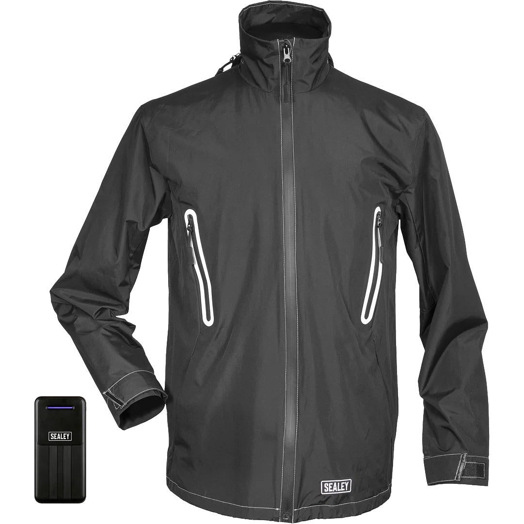 Sealey 5V Heated Rain Jacket with Power Bank 20Ah