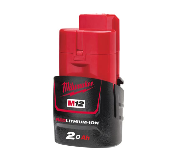 Milwaukee M12 M12B2 12 Volt 2.0Ah Red Lithium-Ion Battery - M12B2