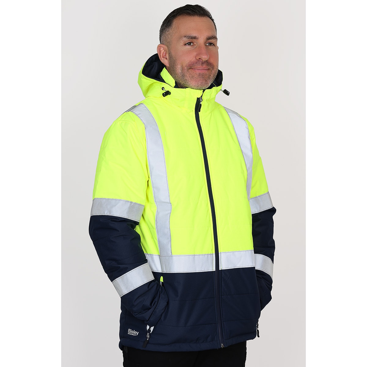 Bisley Taped Two Tone Hi Vis Puffer Jacket