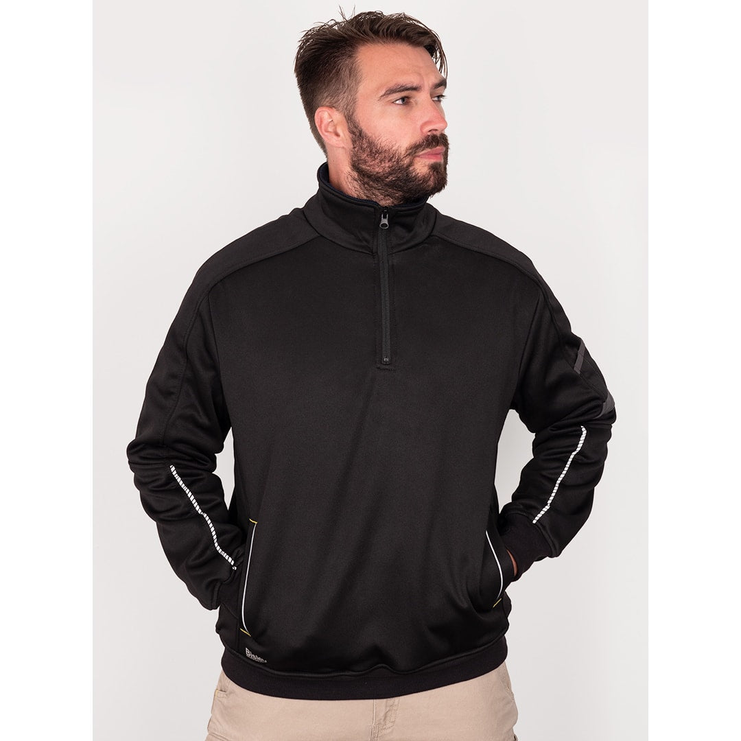 Bisley Fleece 1/4 Zip Pullover With Sherpa Lining - Black/Charcoal/Navy