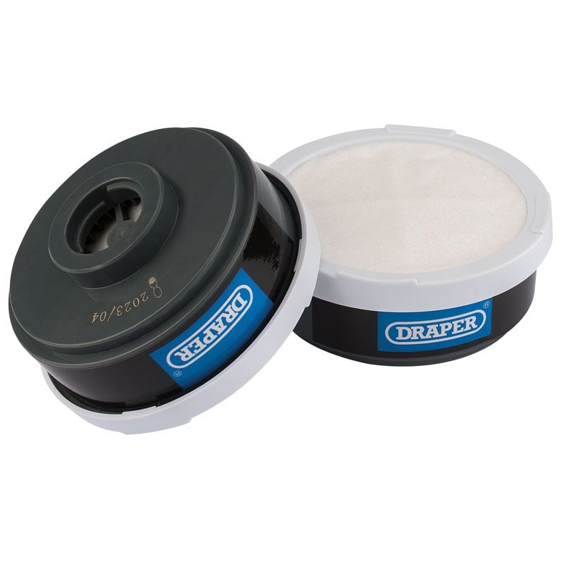 Draper CFA1P2 Spare A1P2 Filters (2) for Combined Vapour and Dust Respirator 03030 - (03030)