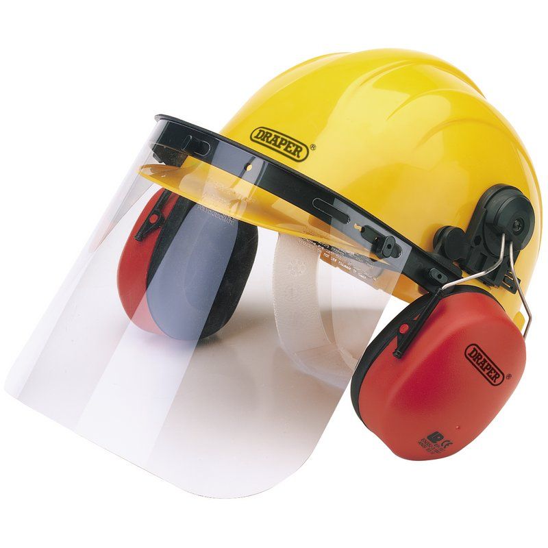 Draper SHEMV Safety Helmet with Ear Muffs and Visor - (69933)