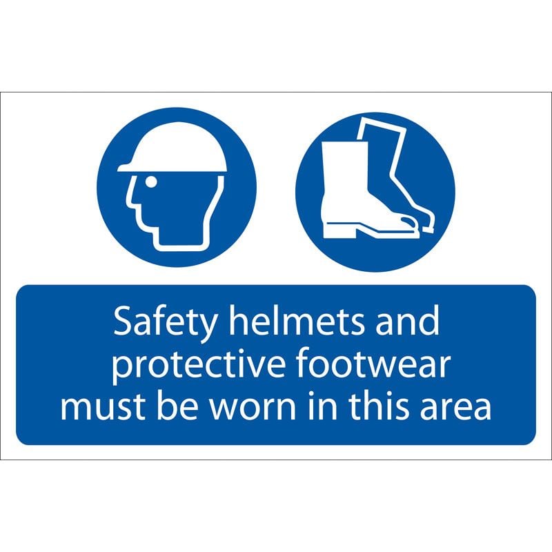 Draper SS49 'Safety Helmets And Protective Footwear Must Be Worn' Mandatory Sign - (72870)