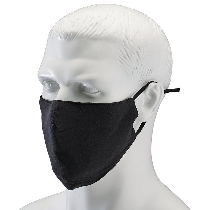 Draper FCMB Fabric Reusable Face Masks, Black (Pack of 2) - (94701)