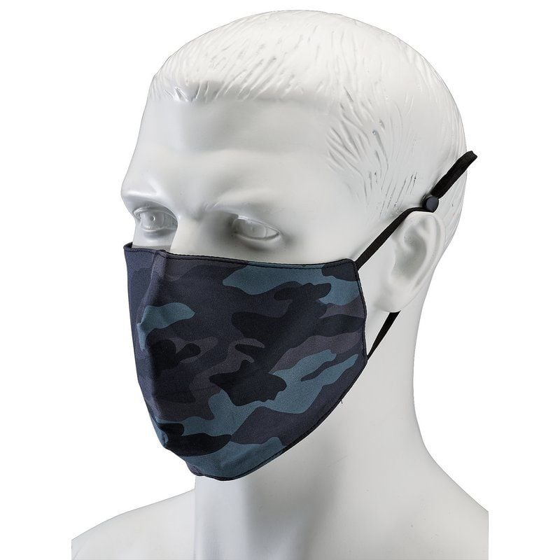 Draper FCMC Camo Fabric Resuable Face Masks, Blue (Pack of 2) - (94962)