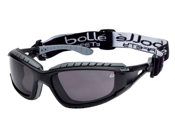 Bolle Tracker Safety Glasses Vented Smoke - Safety Goggle