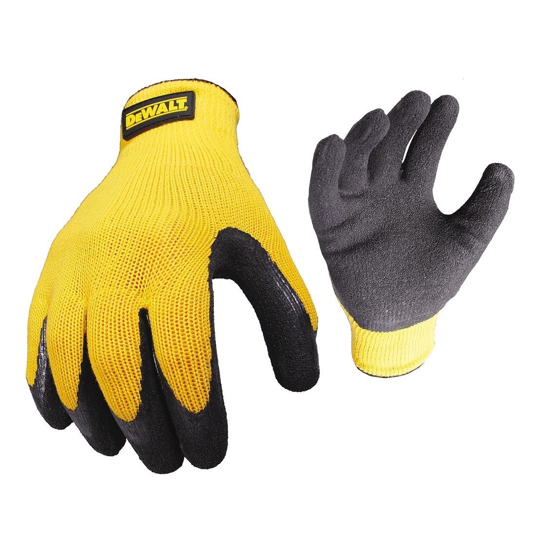 DeWalt DPG70L-EU Yellow Knit Back Latex Gripper Gloves