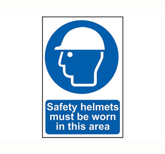 Scan Safety Helmets Must Be Worn In This Area - PVC 200 x 300mm - Single Unit