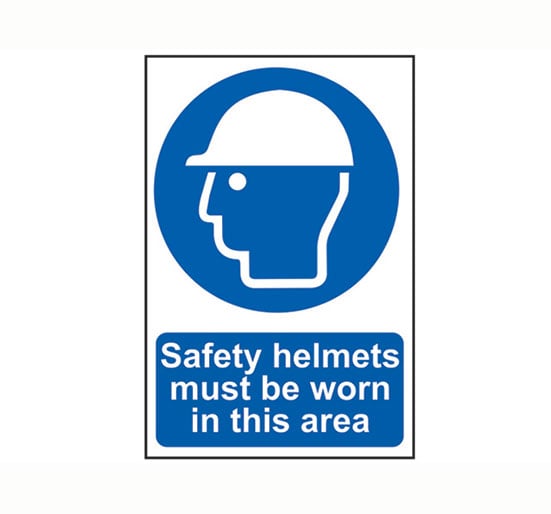 Scan Safety Helmets Must Be Worn In This Area - PVC 400 x 600mm - Single Unit